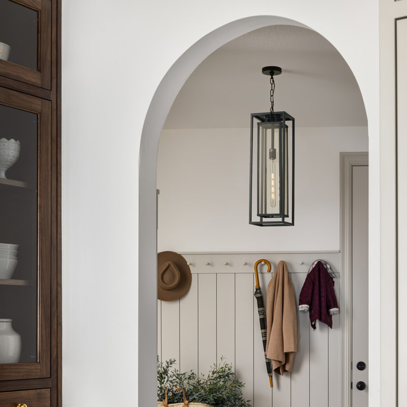 Lanterne suspendue d'extérieur 24 po, 1 lumière suspendue d'extérieur pour porche, patio, entrée et pavillon de jardin