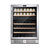 Empava 24 Inch Built-In/Freestanding Wine Cooler - Dual Zone Compressor Refrigerator for 46 Bottles, Stainless Steel & Glass Door - Wine Fridge for Home, Office, or Bar