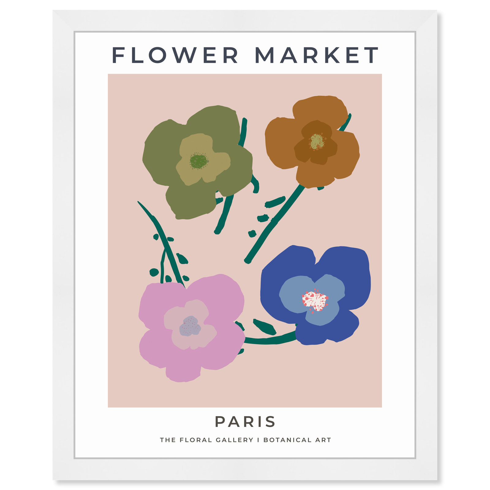 Paris Flower Market Print by Oliver Gal, 26" H x 22" W, White