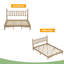 Lit plateforme grand en bois avec tête de lit en forme de gourde, lit plateforme de style rétro avec support à lattes en bois, naturel