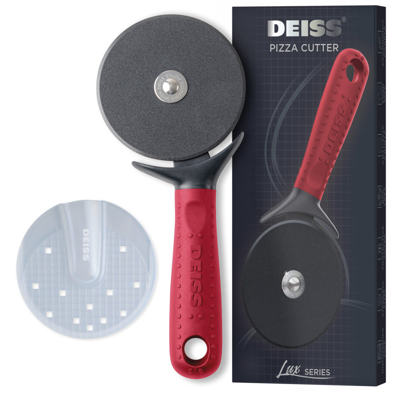 Deiss Lux Heavy Duty Pizza Cutter With Stainless Steel Sharp Wheel Slicer