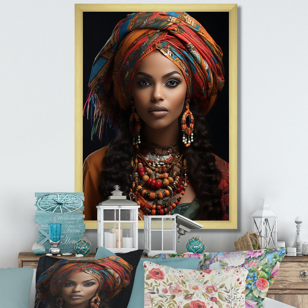 Kareem African Adorned Beauty I - African Art Canvas Print Wall Art Langley Street® 
