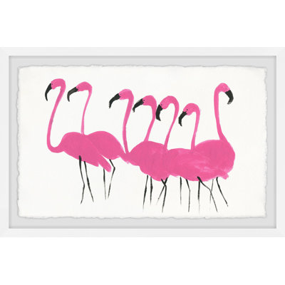 Pink Flamingo Lead by Parvez Taj - Single Picture Frame Painting