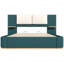 Grand lit plateforme tapissier avec panneau, cadre de lit plateforme avec coins arrondis doux anti-collision, stable et solide, aucun sommier requis, assemblage facile, vert-308319857-308319855