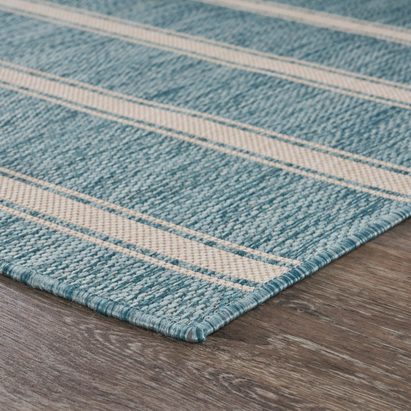Tapis d'intérieur / extérieur tissé à la main Holderman, Rectangle 5 pi 3 po x 7 pi