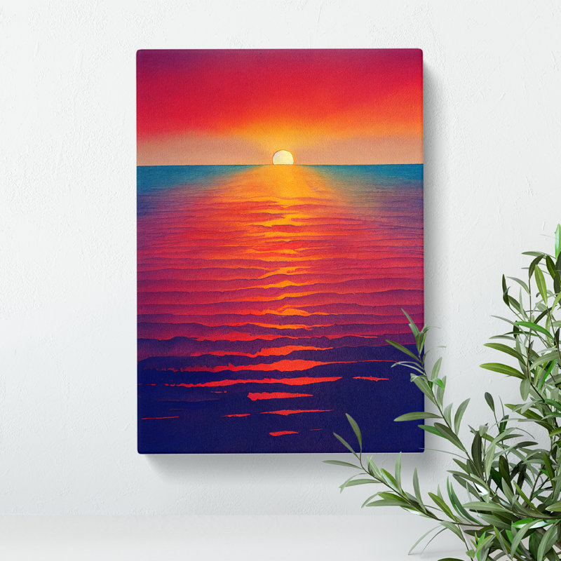 Bedazzled Ocean Sunset - No Frame Painting on Canvas, 60cm H x 40cm W x 3cm D