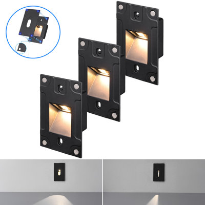 Éclairage pour marches 5CCT 120V à DEL, éclairage d'escalier antireflet, façade magnétique