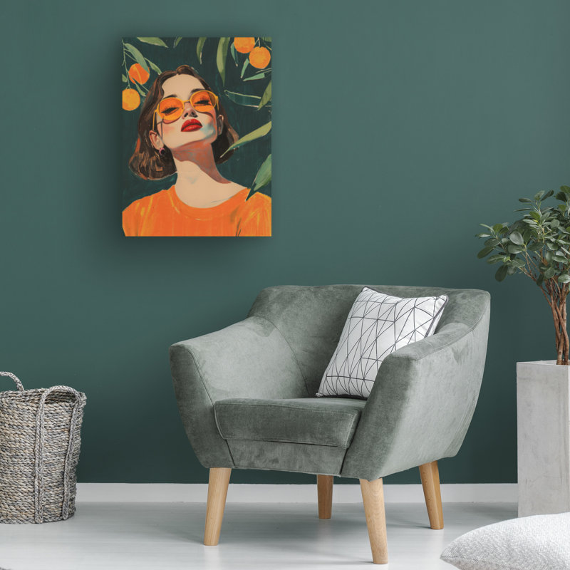 Art sur toile «orange», H 19 po x l 14 po
