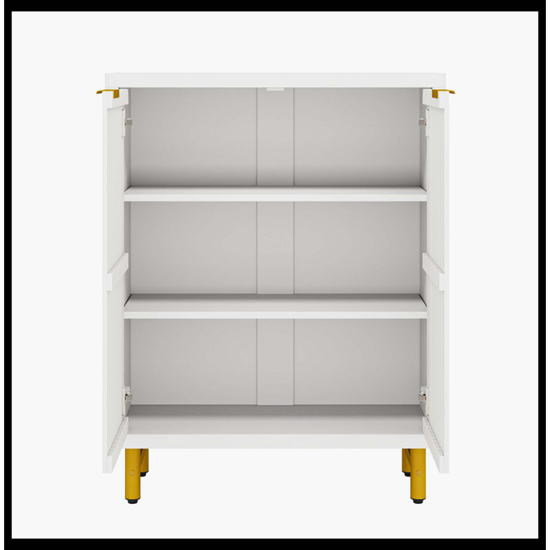 6-Tier Wooden Shoe Cabinet With Louvered Doors & Adjustable Shelves, White