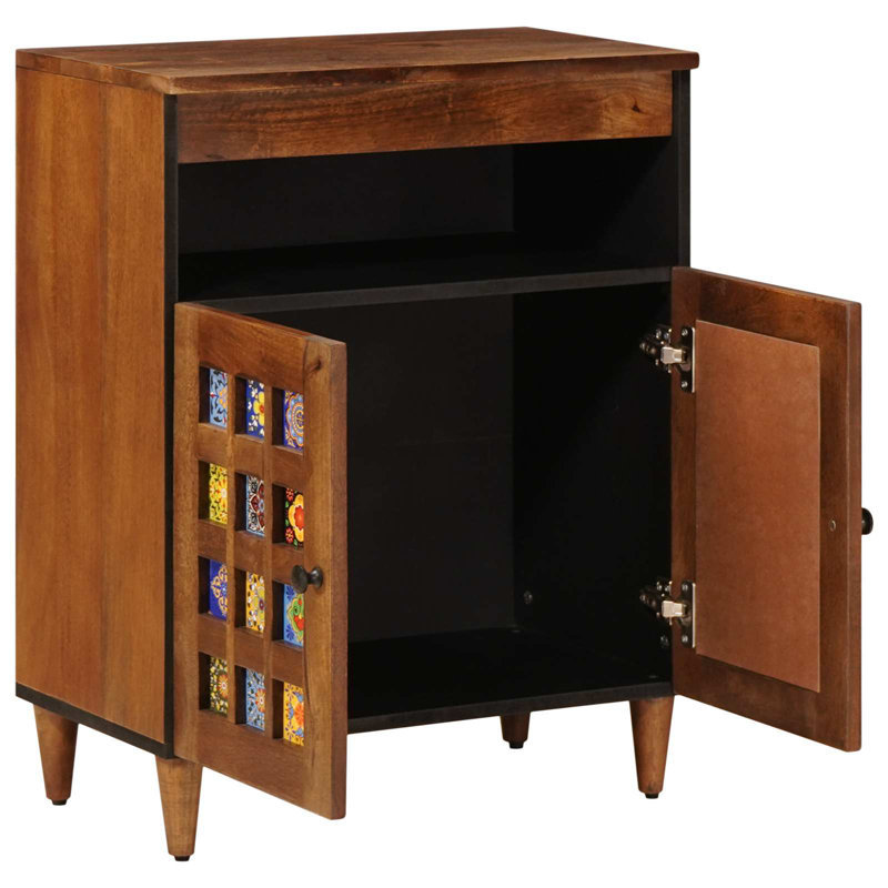 Solid Wood Rectangle Accent Cabinet