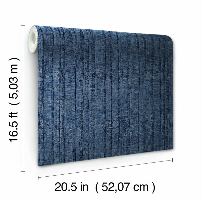 Rouleau de papier peint adhésif L 16,5 pi x l 20,5 po Akeesha, Bleu