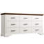 Commode 9 tiroirs 63,1 "avec plateau en bois, commode de rangement pour chambre à coucher, salon, meuble télé-1553743214