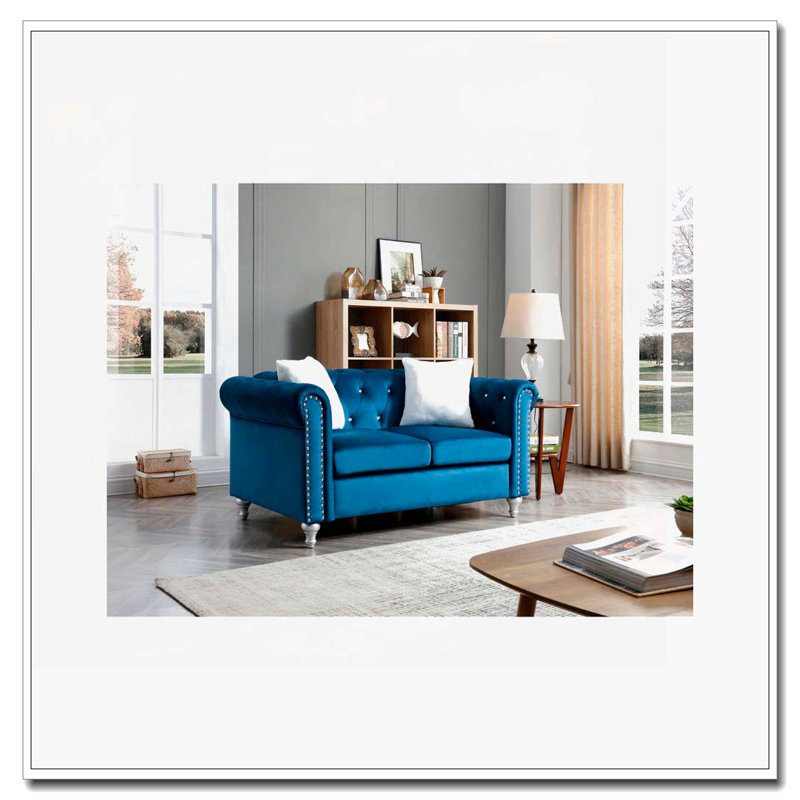 Chic Two-Seater Loveseat, Navy