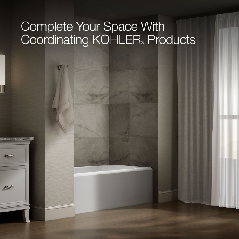 Avec 60 In. X 32 In. Alcove Bath, Right Drain, White, Left