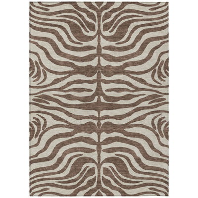 Solstice Brown Washable Indoor-Outdoor Rug - 