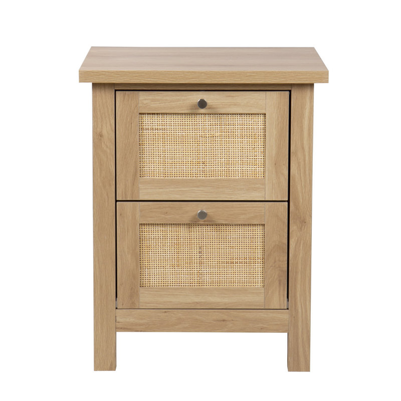 Ludden 48cm W Manufactured Wood Bedside Table, Beige