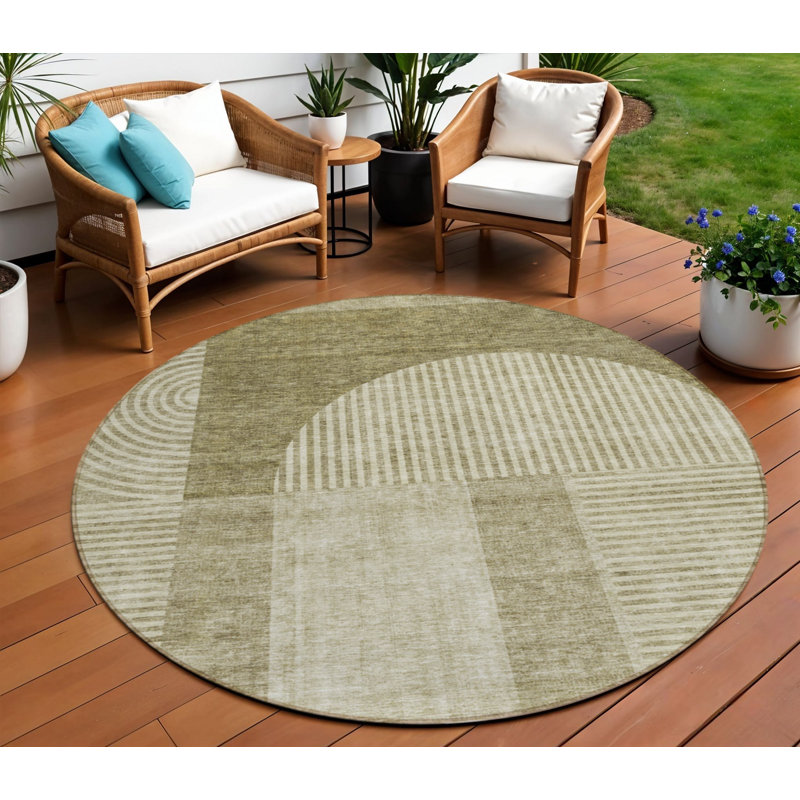 Tapis rond beige 8 po