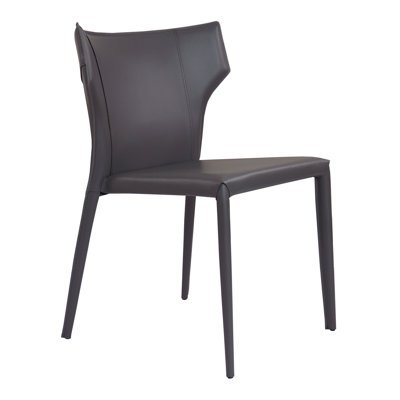 Chaise à oreilles en cuir Kendryck