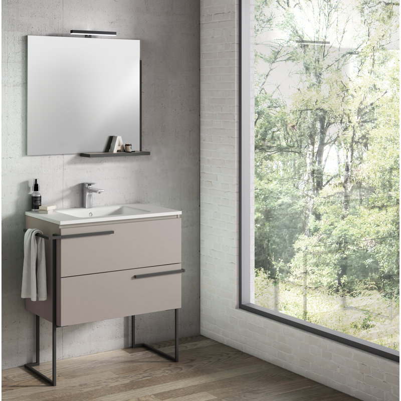 Ensemble de meuble-lavabo de salle de bain simple 44 po Aquilar, Quarzo