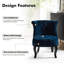 Chaise d'appoint à oreilles rembourrée en velours Grenier-1673326509