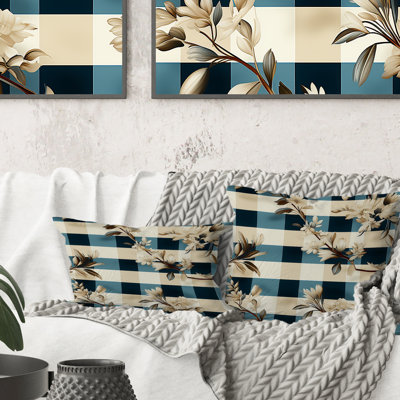 Nautical Vintage Floral Stripes - Coussin décoratif Abstract Coral Reef Multicolor Azure - Coussin décoratif