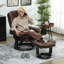 Faux Leather Swivel Manual Recliner