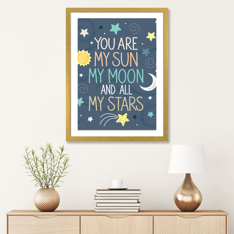 «Baby My Little Universe I» par Ilis Aviles, reproduction d'art textuel, H 32 po x l 24 po x P 1 po, Toile encadrée d'or
