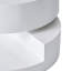 Table basse ronde à faible encombrement, style rotatif moderne, bois manufacturé blanc doux, 23,6 po