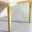 Ensemble de 2 pièces de table de salle à manger en acier inoxydable doré avec tissu blanc