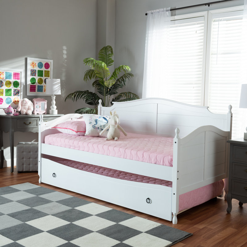 Lit de jour simple avec couchette Eugonda, Blanc