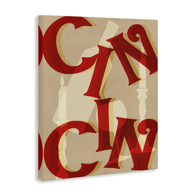 Toile Cin Cin Wine & Candles, design par Lil 'Rue, H 20 po x l 16 po