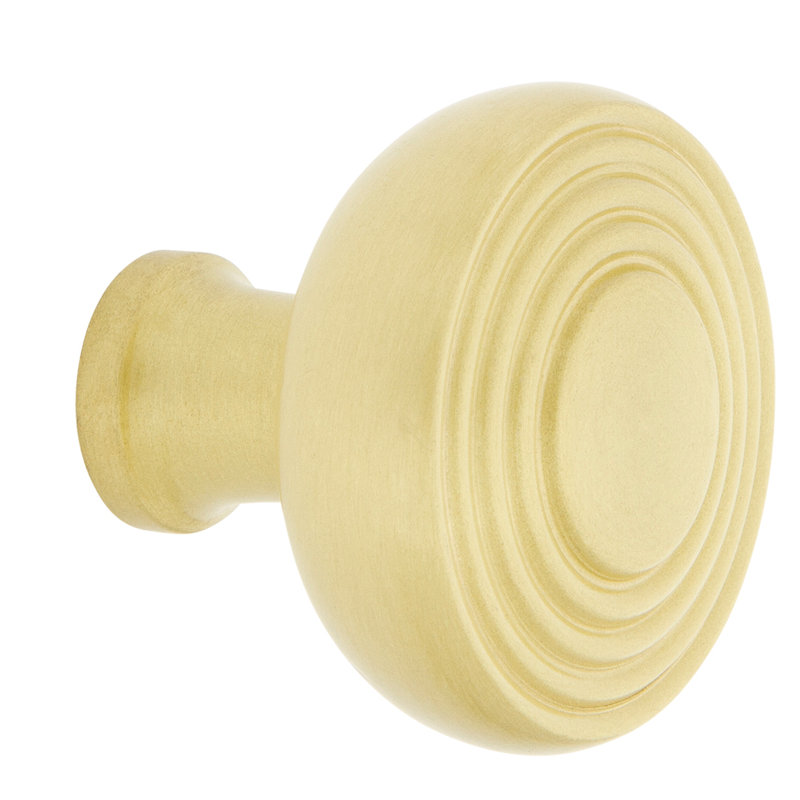 Deco 1.375" Diameter Round Knob, Satin Brass