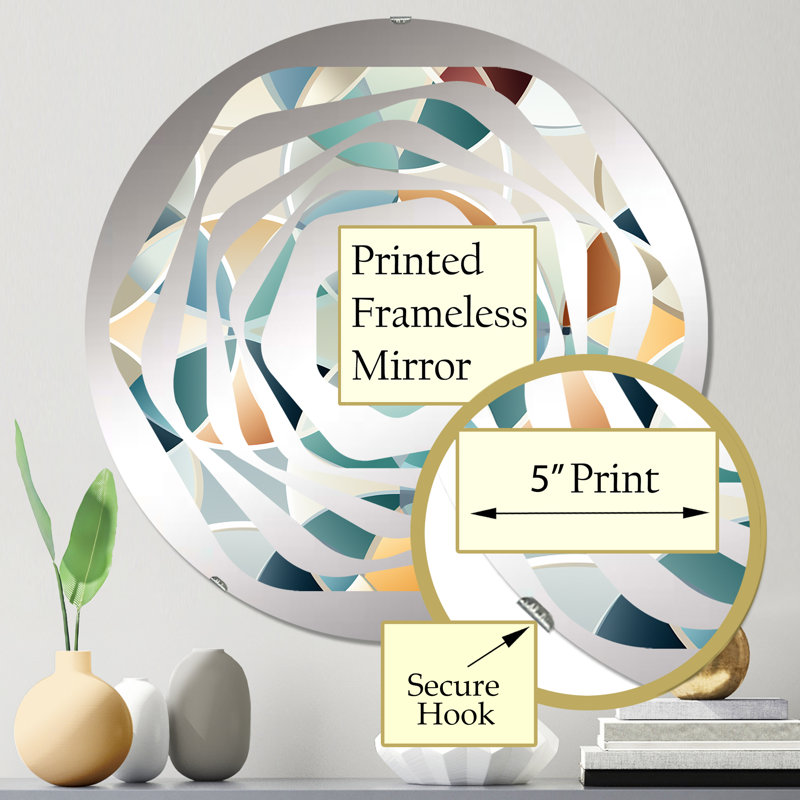 Miroir décoratif bleu et jaune - Amorphe, 23,6 po x 23,6 po