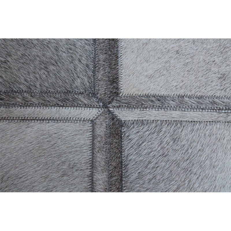 Area Cowhide Geometric Area Rug in Gray, Rectangle 8' x 10'