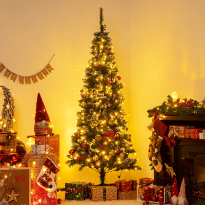 Arbre de Noël à pointe floquée