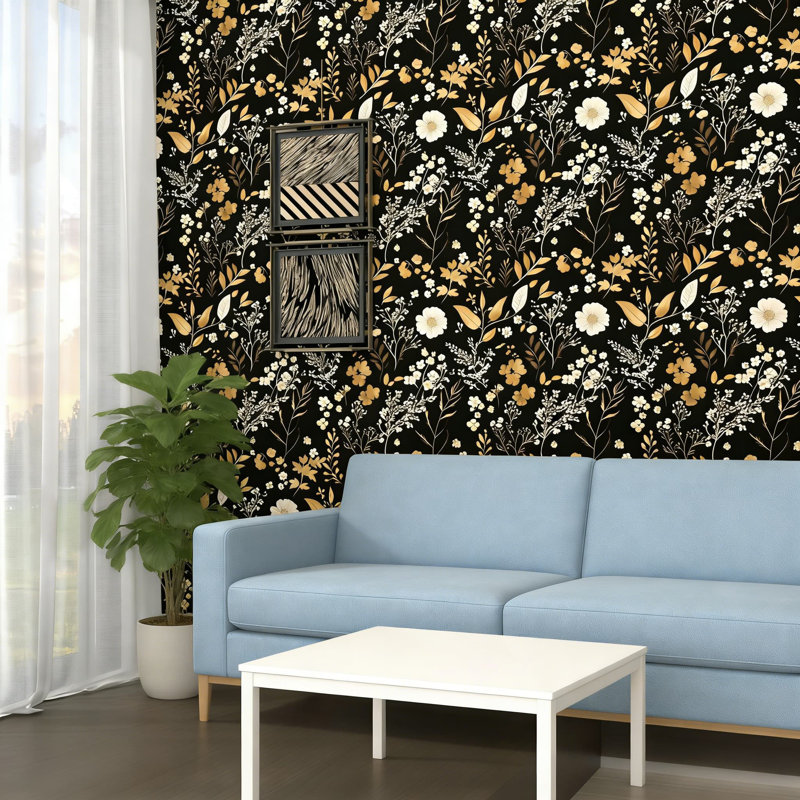 Papier peint auto-adhésif Golden Floral