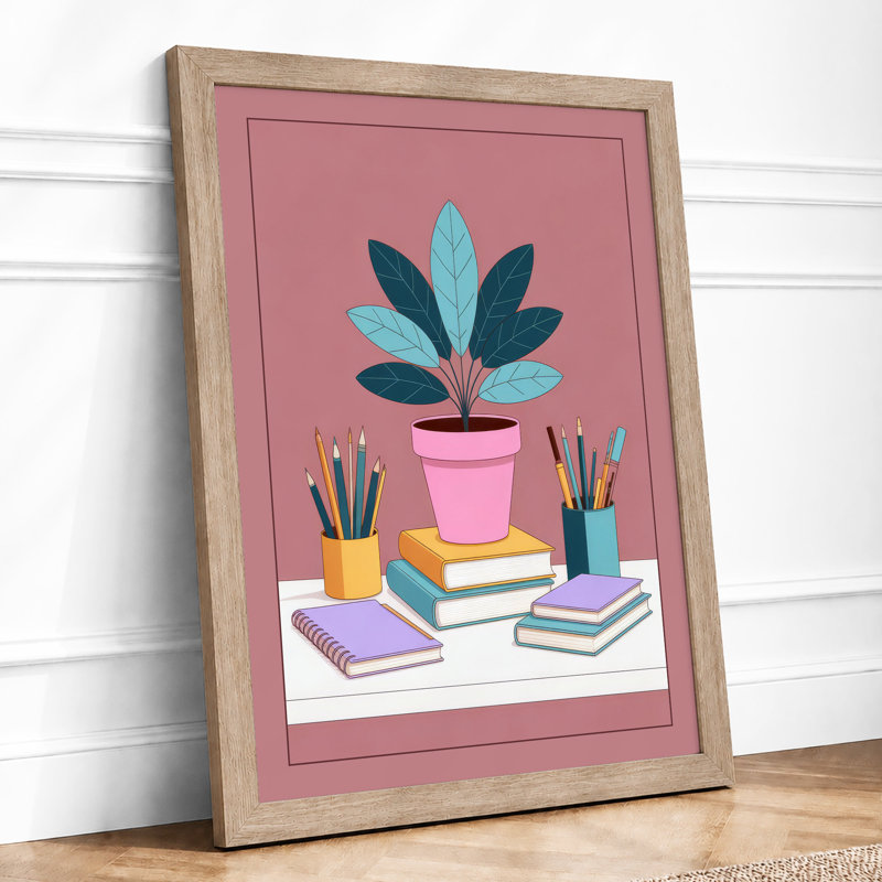 Art Studio Arrangement Modern - Framed Print, Oak, A3 - 42.0 x 29.7 cm