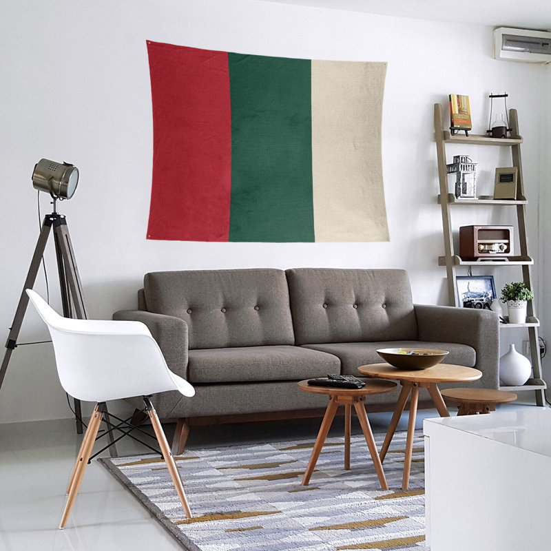 Tapisserie de polyester Minnesota, Rouge Iron Range / vert forêt / blé du Minnesota, H 27,5 po x l 37,5 po