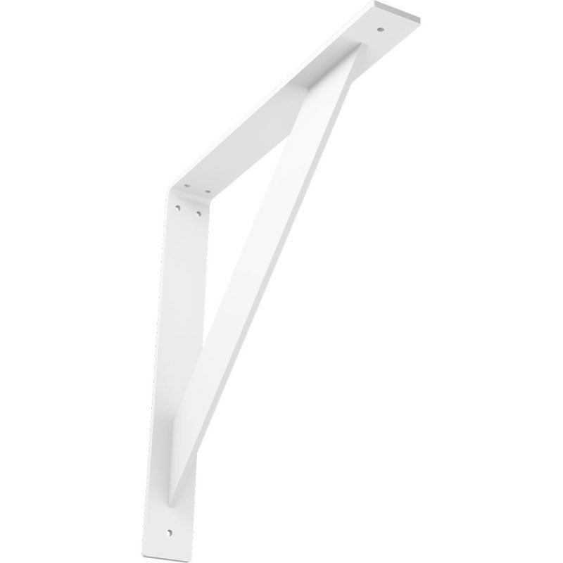 Support traditionnel en acier, H 16 po x l 2 po x P 16 po, Apprêt blanc (à peindre)
