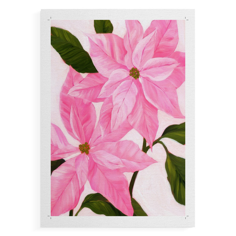 Rose néon, poinsettias II - impression sur toile seulement - non encadrée, H 48 po x l 32 po