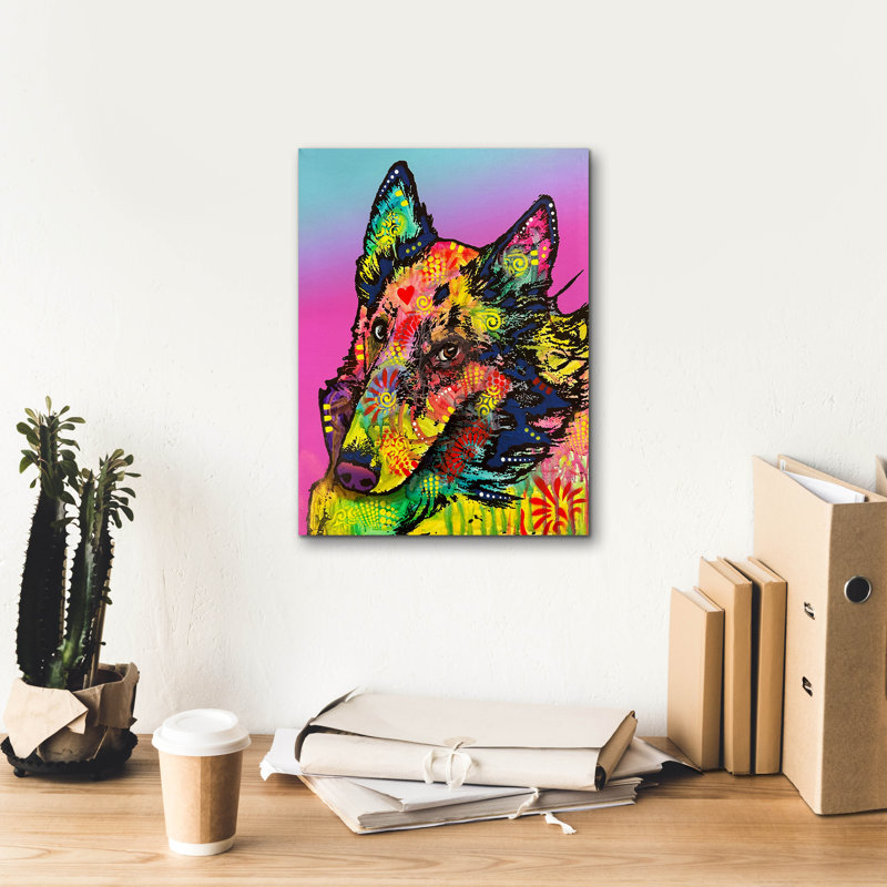 «Revert» par Dean Russo, art mural sur toile, H 16 po x l 12 po x P 0,75 po