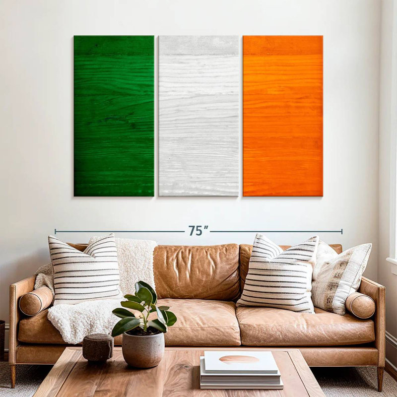 Bois de Borges, drapeau de l'Irlande, H 42 po x l 65 po