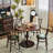 Nut-brown Round Solid Wood Dining table-1348548763