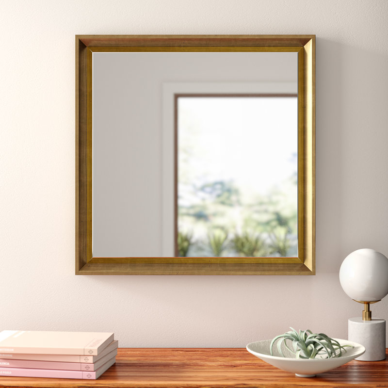 Miroir d'appoint Ovey, Or, 29,5 po x 29,5 po