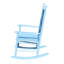 Chaise berçante en bois en bois bleu-538370418