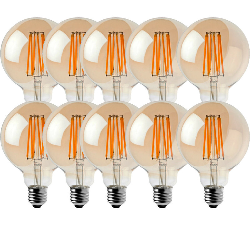 8 Wattage E27 Dimmable LED Vintage Edison Globe Light Bulb Amber