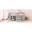 Lit mezzanine double avec bureau rétractable, 3 tiroirs, bois massif, espace, taille, bureau-371428526