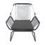 Mobilier de patio en fer et en PE gris avec matériau imperméable 3Pc Chat For Garden