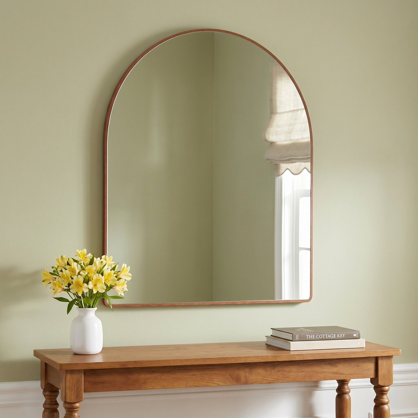 Strophe 34" Pine Accent Mirror
