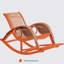 Chaise berçante en rotin rétro